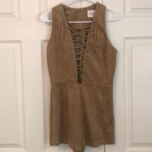 Brown low cut romper